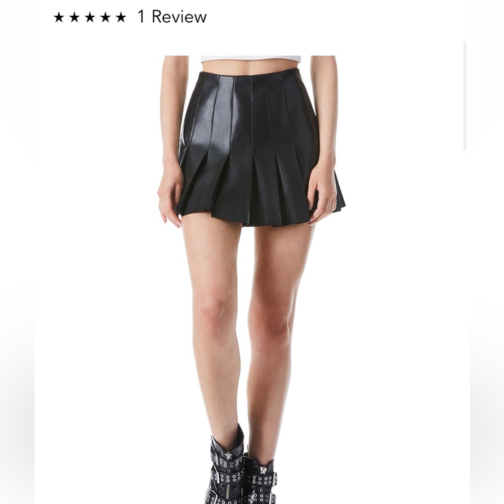 ALICE & OLIVIA Black Pleated Mini Skirt - Picture 2 of 15